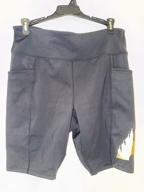 Disneyland Official Women’s Black Athletic Bike Shorts with Side Pockets